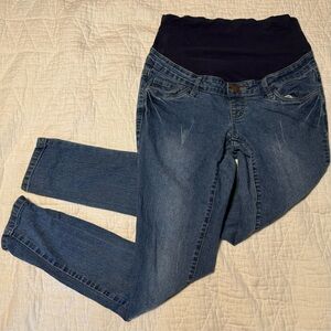 Hybrid & Company Womens Maternity Jeans Sz Small Super Comfy Stretch Medium Wash